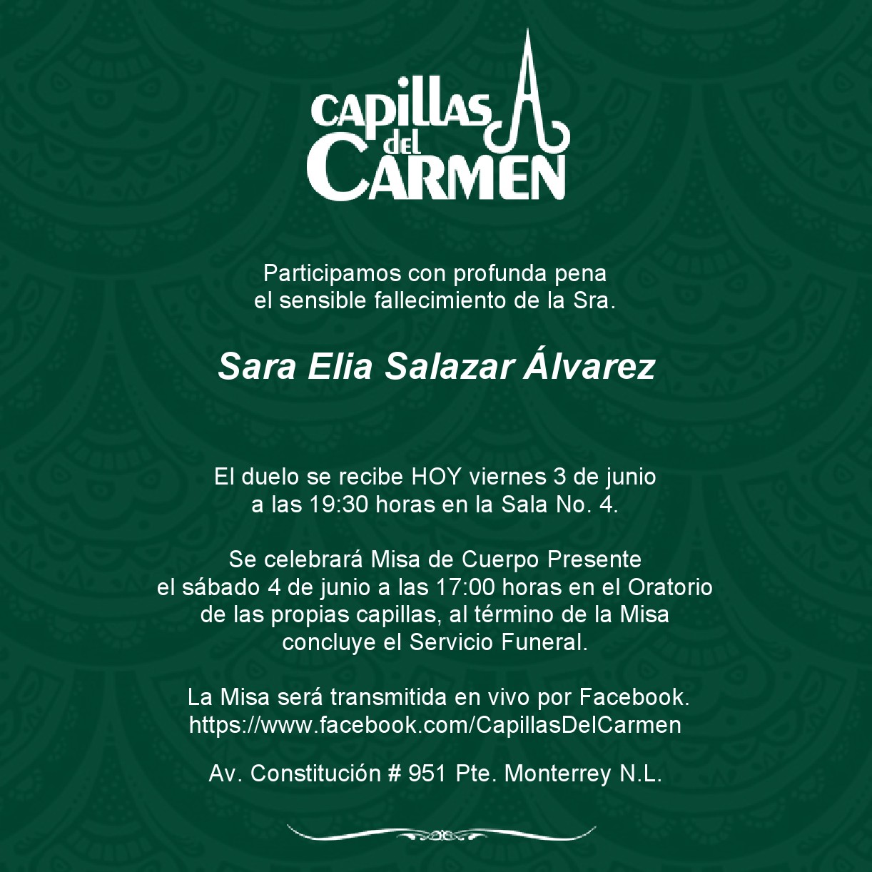 Sara Elia Salazar Alvarez Capillas Del Carmencapillas Del Carmen