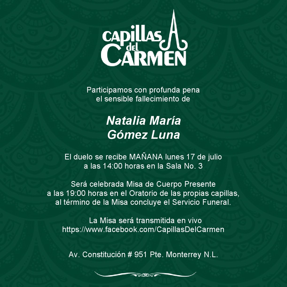 Natalia Ma. Gómez Luna - Capillas del CarmenCapillas del Carmen